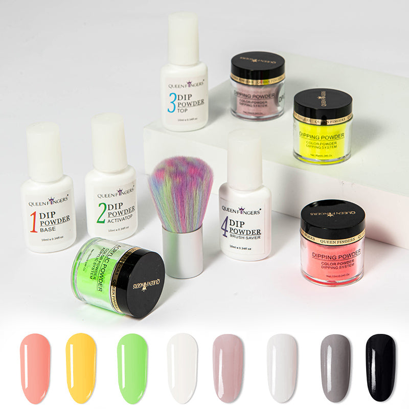 FNP081 New nail gel infiltrated dipping powder set tool combination and Pigment Acrylic custom color selection for nail art decoration