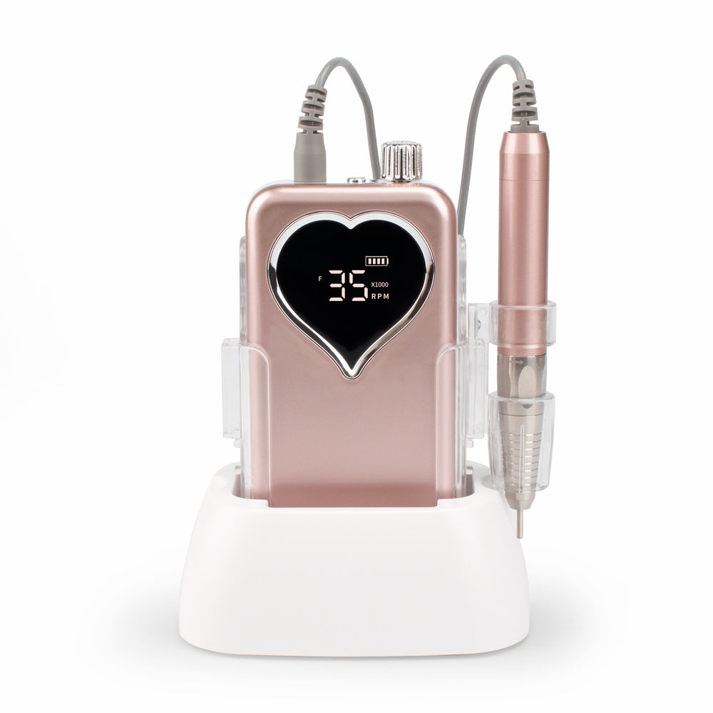 FNDM008 Beautiful Blends Pink And Purple Brushless Nail Drill Machine Cordless With Low Noise fine handle