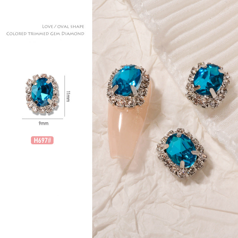 NZJ036 Charms Metal Jewels Alloy Manicure DIY Decoration Tools Beauty Colorful Studded Crown Rhinestones Nail Art Jewelry