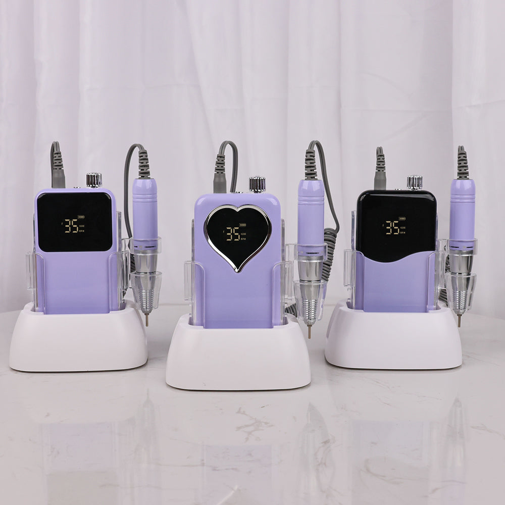 FNDM002 Professional Rechargeable Desktop 35000RPM Acrylic Nail File Drill Machine 45W Nail Polish Machine Drill Bit