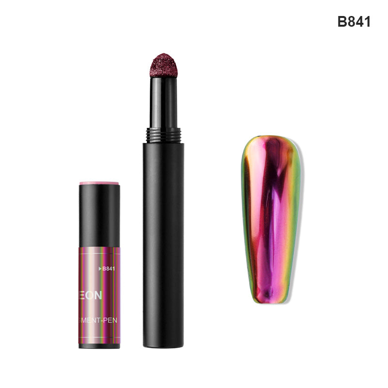 FNP072 6 Colors Chameleon Dark Glasses Air Cushion Pen Magic Mirror Powder Nail Pigment