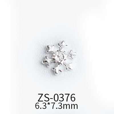 NZJ039 Wholesale Christmas Snowflake series AB diamond white diamond nail jewelry