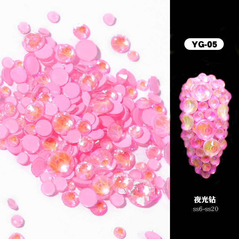 NRS004 ForLife Flatback Luminous Nail Rhinestones Mixed Sizes Crystal Shiny Glass Nail Rhinestones Garment Manicure Accessories