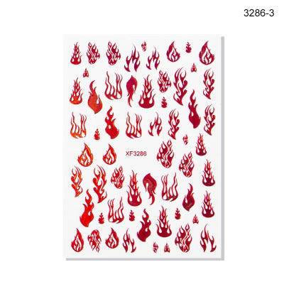 NS5D022  ForLife 3D Manicure Flame Nail Sticker Holographic fireworks decals Reflections Self-Adhesive Foils DIY Nail Art Decoration