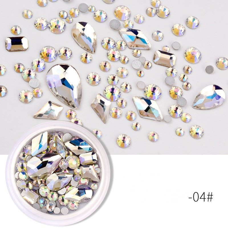 NRS008 ForLife 3D Nail Art Rhinestones Flatback Charm Heart acrylic Multislice Diamond Nail decoration DIY Nails Accessories