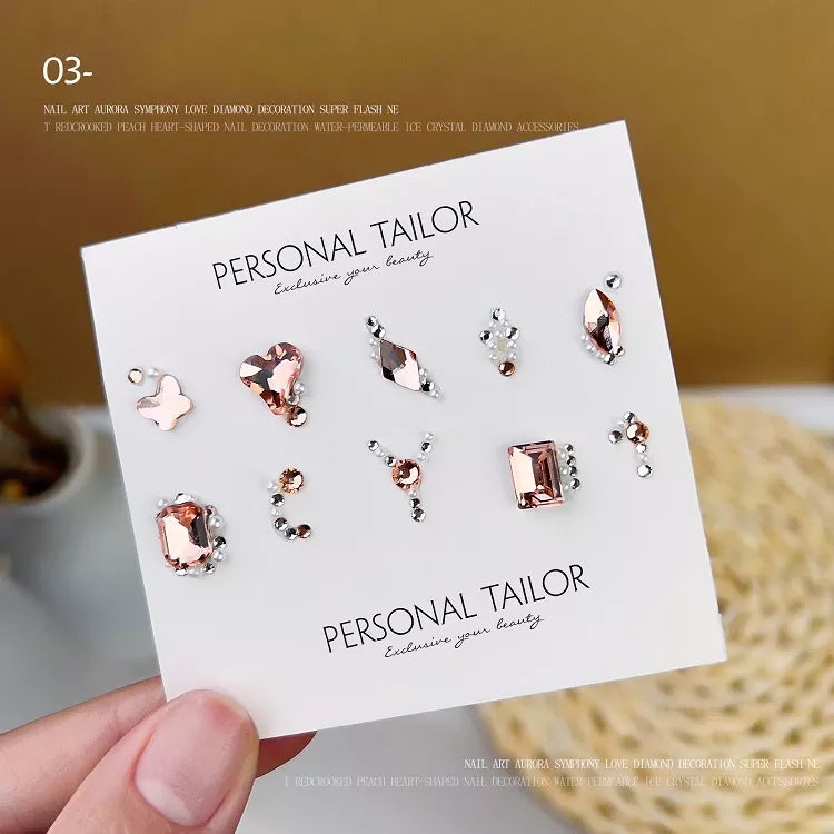NZJ035 Exquisite Luxury manicure rhinestone jewelry glass shaped diamond DIY accessories