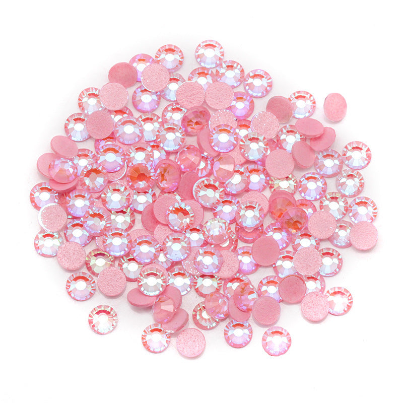 NRS026 Nail Art Luminous Mocha Fluorescent Rhinestone Bag Shiny DIY Flat Bottom Glass Rhinestone SS06-SS30