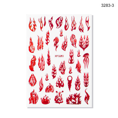NS5D022  ForLife 3D Manicure Flame Nail Sticker Holographic fireworks decals Reflections Self-Adhesive Foils DIY Nail Art Decoration