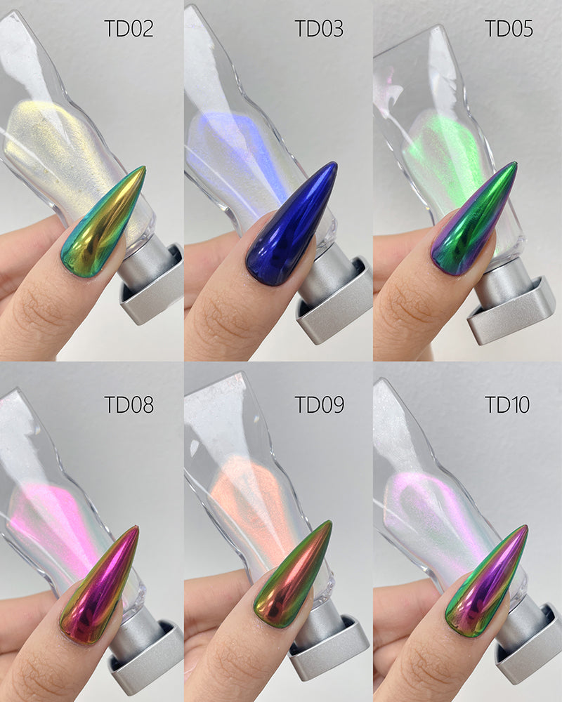 FNP017 Flta tube wholesale 7 colors magic mirror liquid powder for art nails pigment
