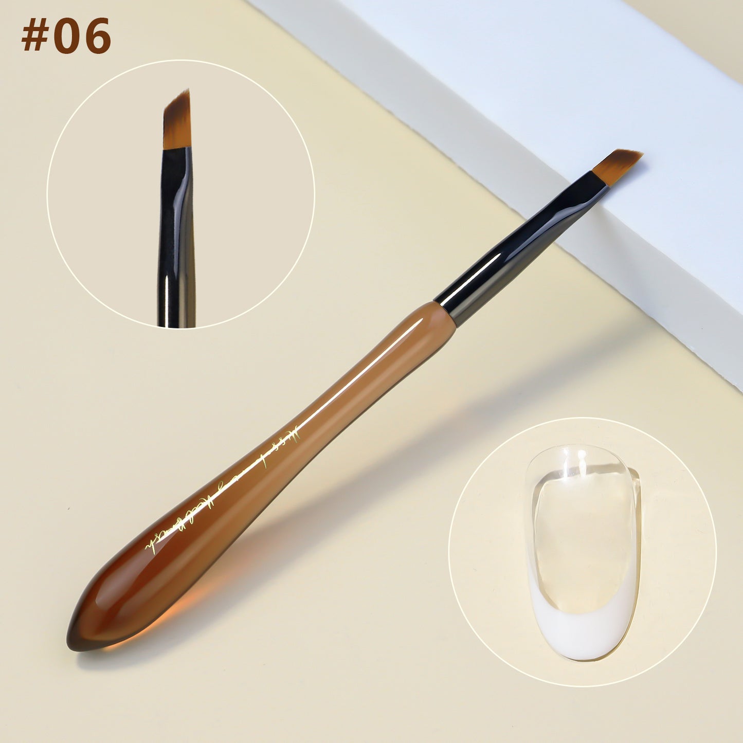 NBR045 Japanese New acrylic translucent coffee color gourd nail brush 8 styles painting smudge carving pen