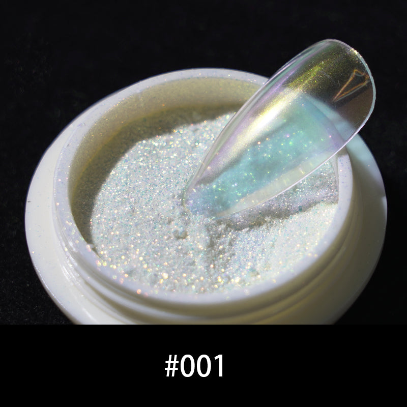 FNP028 Wholesale Moonlight Nail Acrylic Powder Solid Aurora Mirror White Pearl Powder UV Nail Glitter Chrome Powder