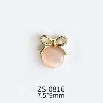 NZJ047 Lollipop Design 3D Nail Art Charms Heart Shaped Cat's Eye Stone Design Manicure Jewelry For Nail Art Decoration
