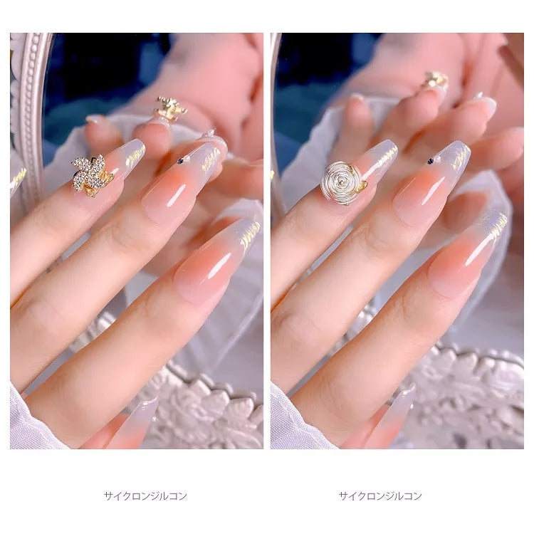 NZJ033 Boutique Nail Arts Windmill Zircon Nail Charms Rotatable Rotary Drill Spinner Women Beauty Finger Nail Sticker Fashion Jewelry