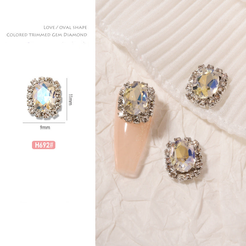 NZJ036 Charms Metal Jewels Alloy Manicure DIY Decoration Tools Beauty Colorful Studded Crown Rhinestones Nail Art Jewelry