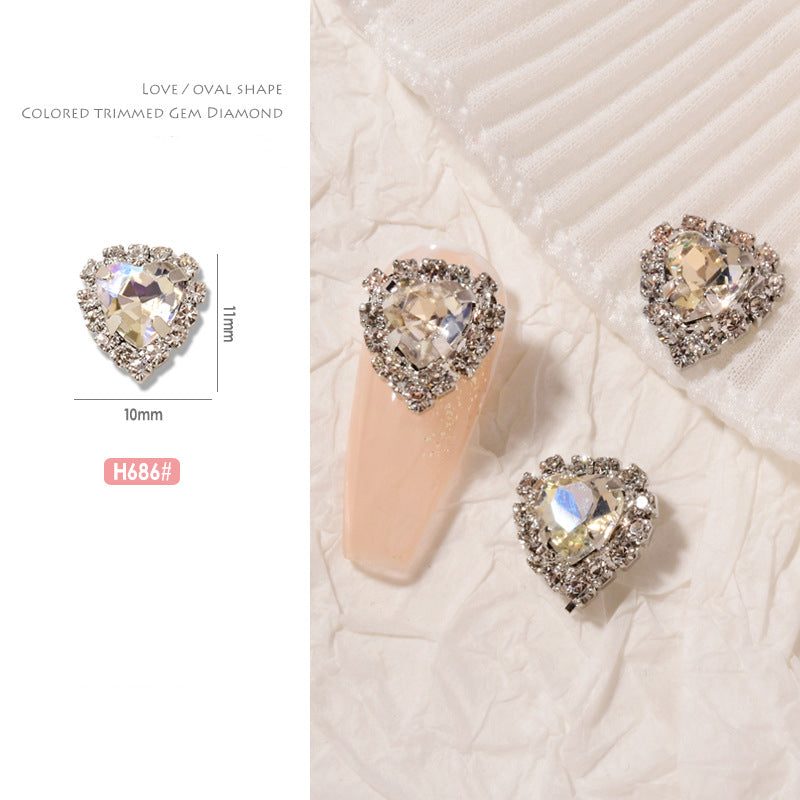 NZJ036 Charms Metal Jewels Alloy Manicure DIY Decoration Tools Beauty Colorful Studded Crown Rhinestones Nail Art Jewelry