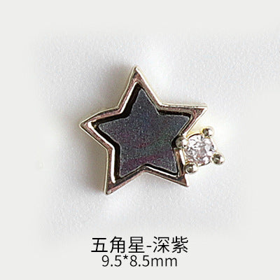 NZJ043 New nail art shell love jewelry metal accessories nail decoration diamond alloy jewelry