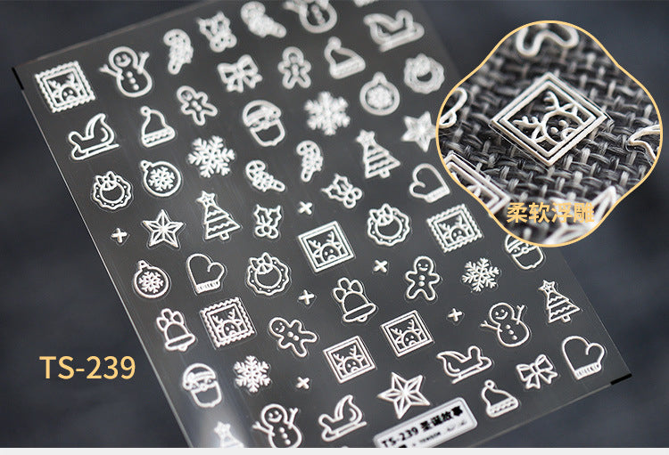 NS5D001 New Summer Nail Leave 5D Nail Sticker Adhesive Decal Summer Drinking Fruit Slider Laser Nail Art Decoration Manicure Wrap 3D