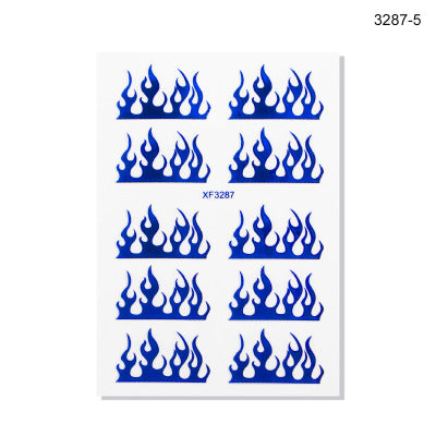 NS5D022  ForLife 3D Manicure Flame Nail Sticker Holographic fireworks decals Reflections Self-Adhesive Foils DIY Nail Art Decoration