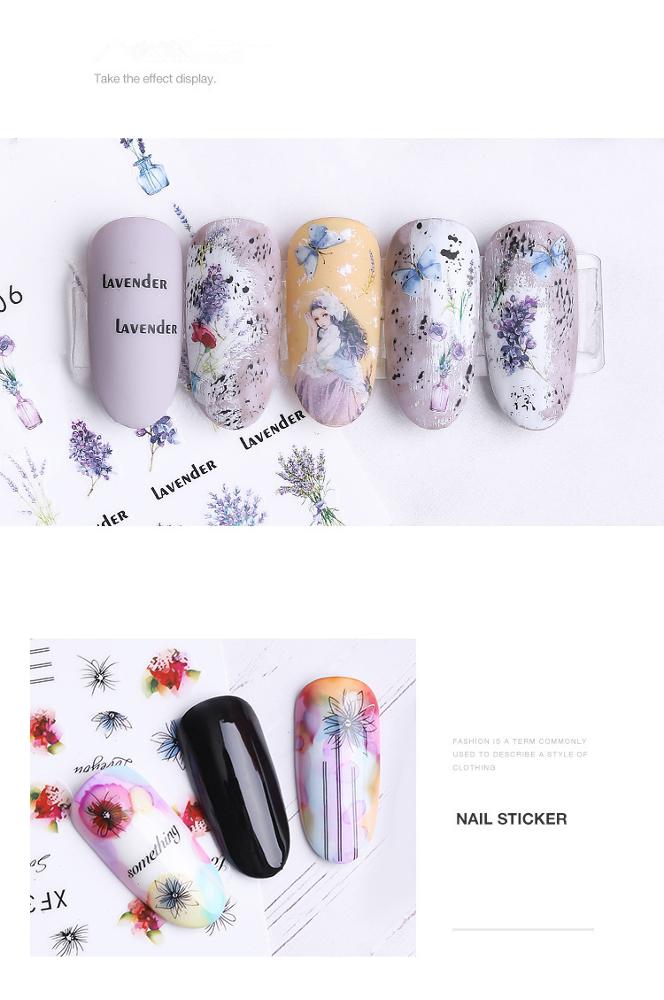 NS5D026  ForLife 3D Nail Sticker Summer Flower Flamingo Design Stickers for Nails Adhesive DIY Manicure Slider Nail Sliders