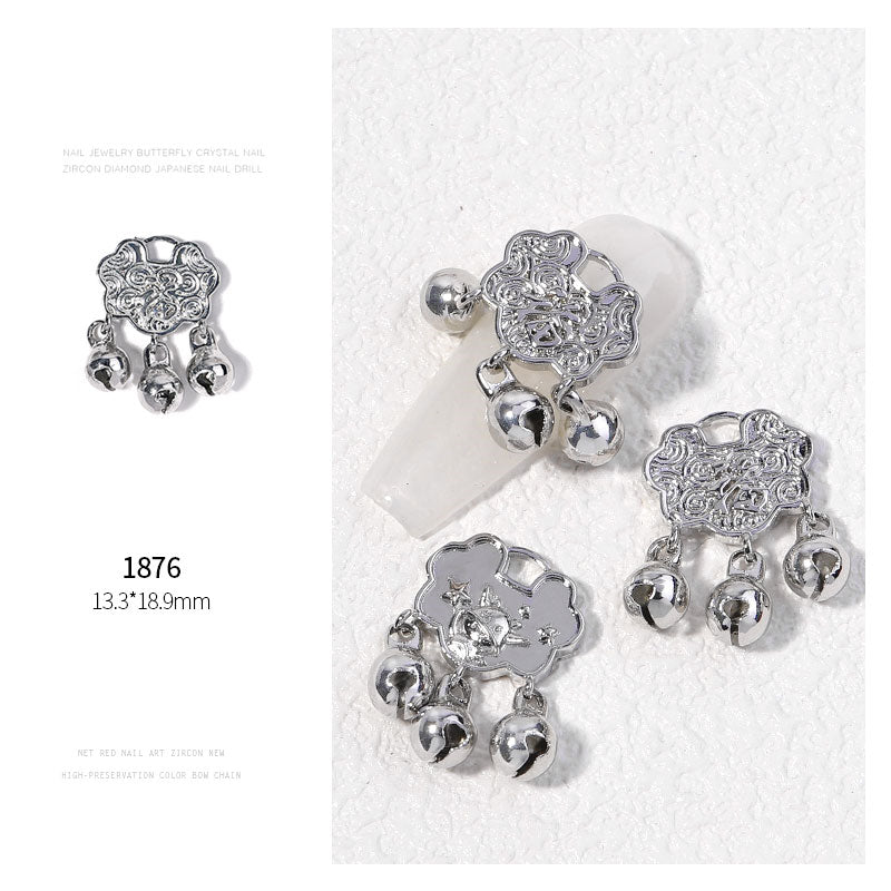 NZJ052 New Luxury Zircon Crystal Rhinestones For Nails Alloy Gold Nail Art Decorations Fashion Jewelry Ornaments
