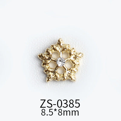 NZJ039 Wholesale Christmas Snowflake series AB diamond white diamond nail jewelry
