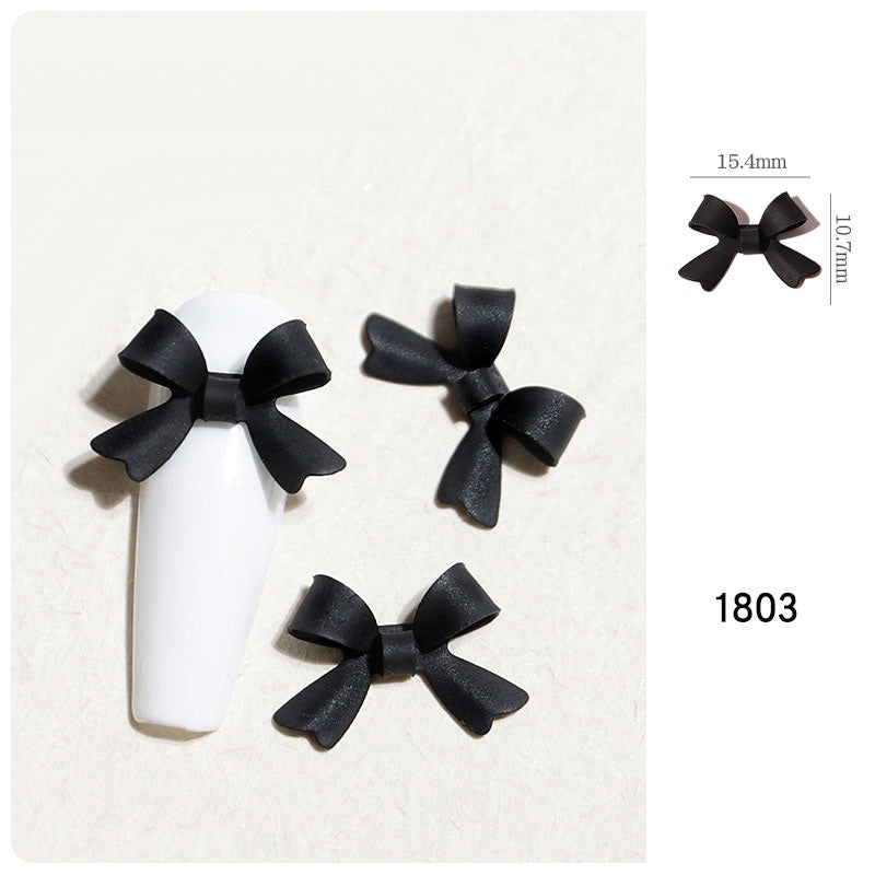 NDE061 ForLife nail art accessories three-dimensional spray paint butterfly red ribbon 3D alloy bow decoration