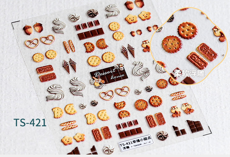 NS5D001 New Summer Nail Leave 5D Nail Sticker Adhesive Decal Summer Drinking Fruit Slider Laser Nail Art Decoration Manicure Wrap 3D