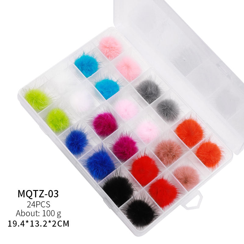 NDE060 Pompoms Plush Heart 3D Nail Art Decorations Soft Hairball Detachable Magnet Fashion Jewelry Manicure Design Accessories