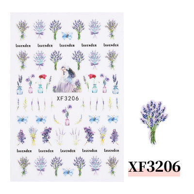 NS5D026  ForLife 3D Nail Sticker Summer Flower Flamingo Design Stickers for Nails Adhesive DIY Manicure Slider Nail Sliders