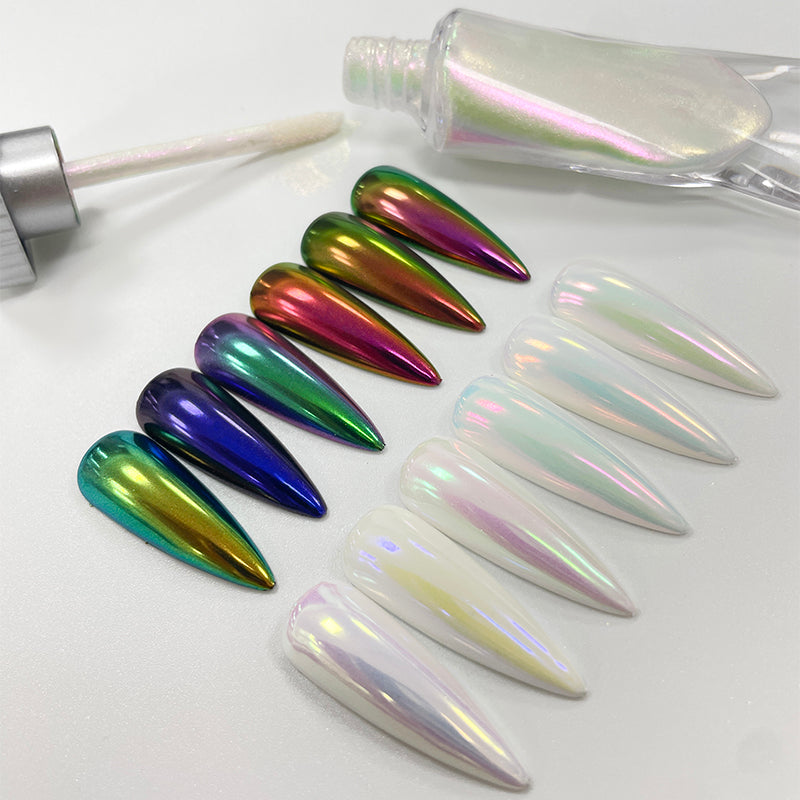FNP017 Flta tube wholesale 7 colors magic mirror liquid powder for art nails pigment