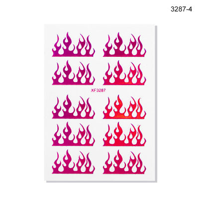 NS5D022  ForLife 3D Manicure Flame Nail Sticker Holographic fireworks decals Reflections Self-Adhesive Foils DIY Nail Art Decoration