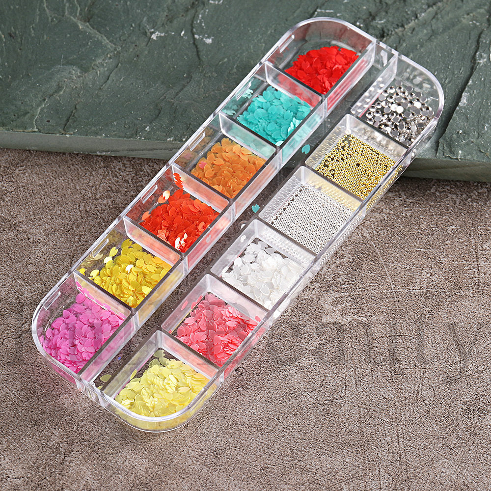 NDE065 Newest Flower Steel Ball Nail Art Accessories Ultra Thin Cherry Blossom Petals Sequins