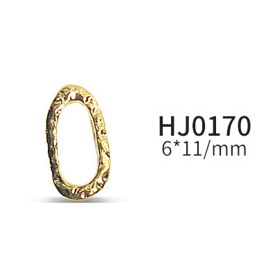 NZJ038 Nail geometry metal heart oval perfume bottle diamond matching nail jewelry