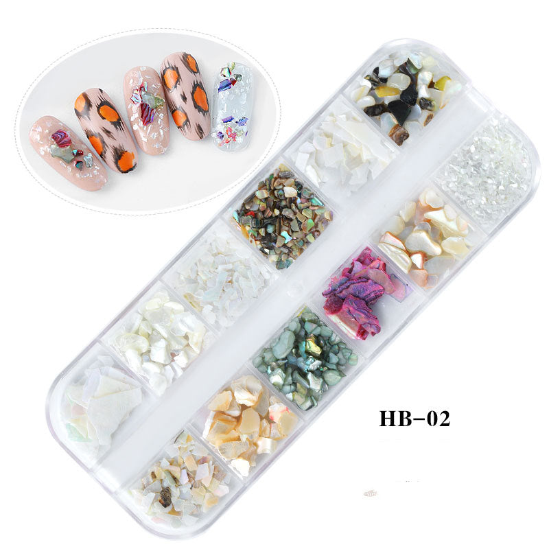 NDE062 12colors Irregular Crushed Natural Shell Nail Art Stone Manicure Nail Decorations