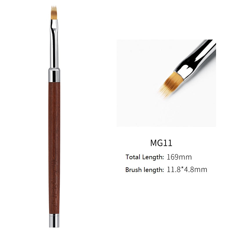 NBR032  Supply new high-quality nail brush with mahogany handle Carved Nail Art Painting Pen Nail Phototherapy Pen brush