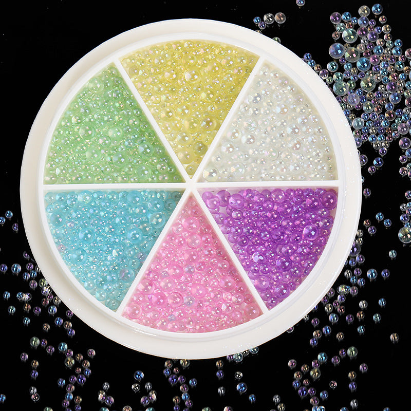 NRS030 New Symphony bead glass 6 grid 12 grid manicure blister bubble beads DIY crystal nail art
