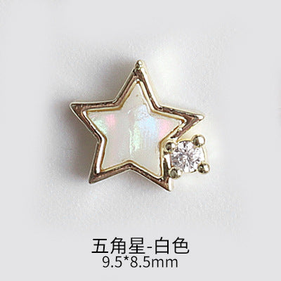 NZJ043 New nail art shell love jewelry metal accessories nail decoration diamond alloy jewelry