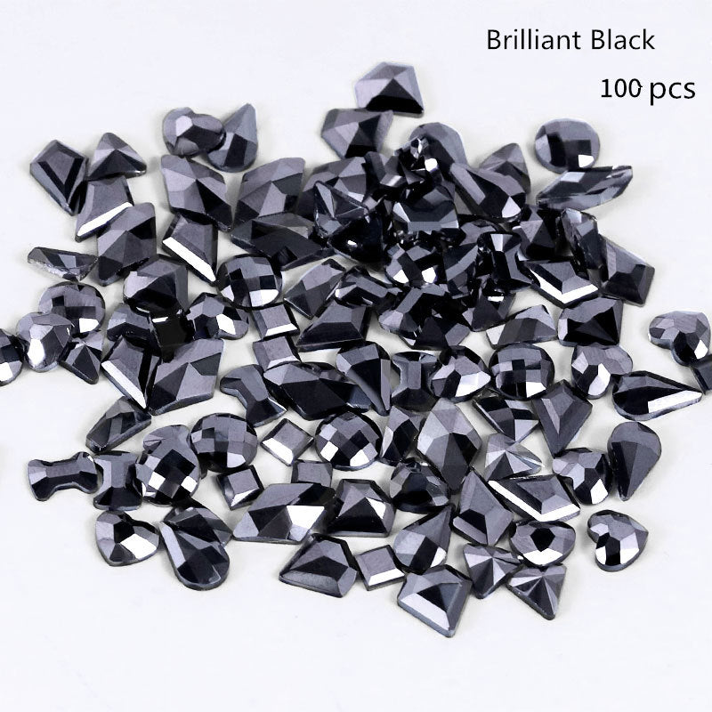NRS003 ForLife Pear Nail Mix Color Rhinestones Gems Diamond Gold Bottom Flat Back Strass Stone 3D Charms Nails Accessories