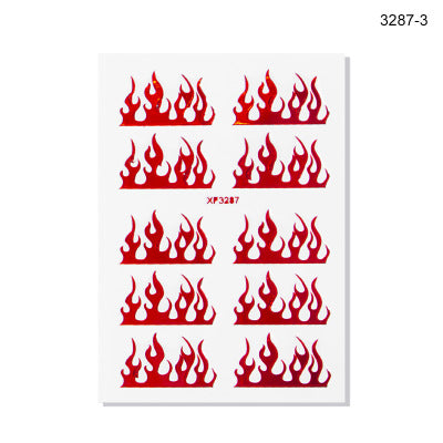 NS5D022  ForLife 3D Manicure Flame Nail Sticker Holographic fireworks decals Reflections Self-Adhesive Foils DIY Nail Art Decoration