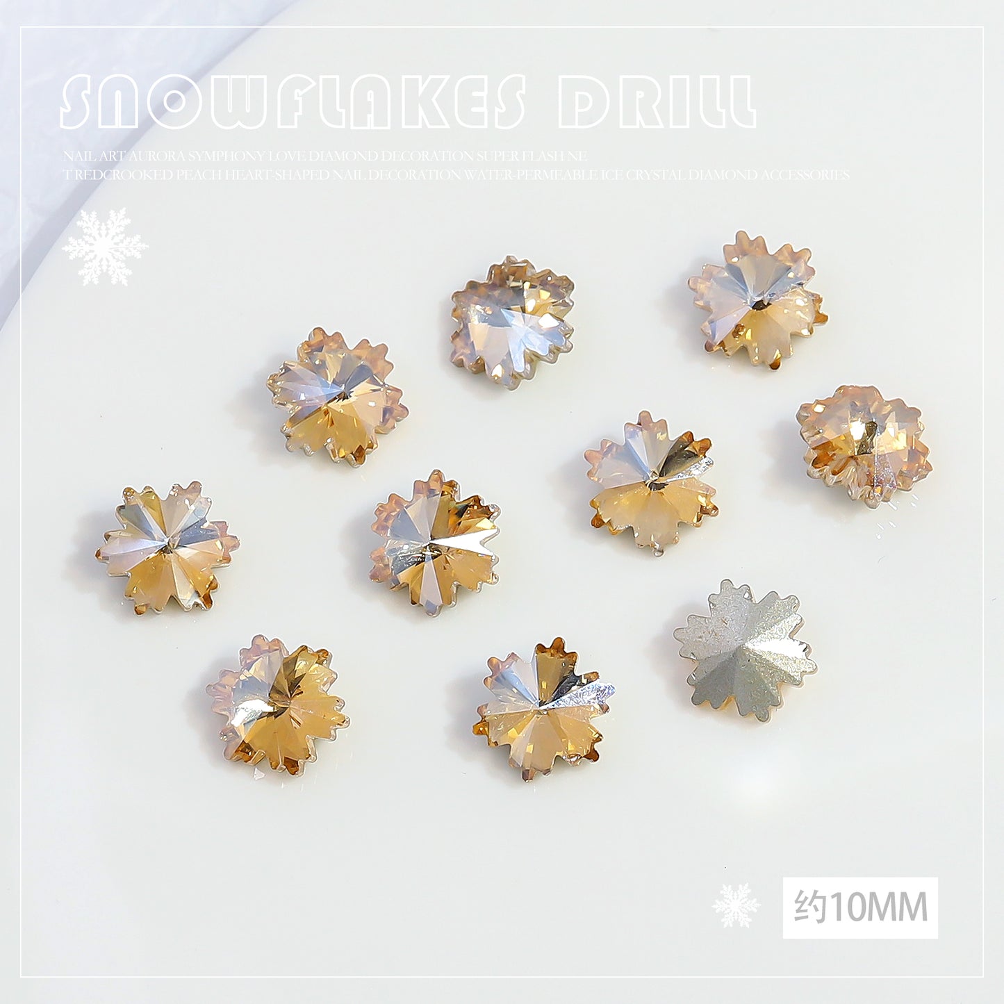 NZJ032 K9 snowflake point bottom nail enhancement diamond luxury glass crystal shaped diamond DIY nail jewelry wholesale