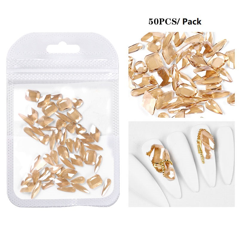 NRS017 ForLife 50 pcs/pack nail art AB Crystal flat rhinestones mixed nail diamond jewelry flat bottom mixed diamond nail jewelry