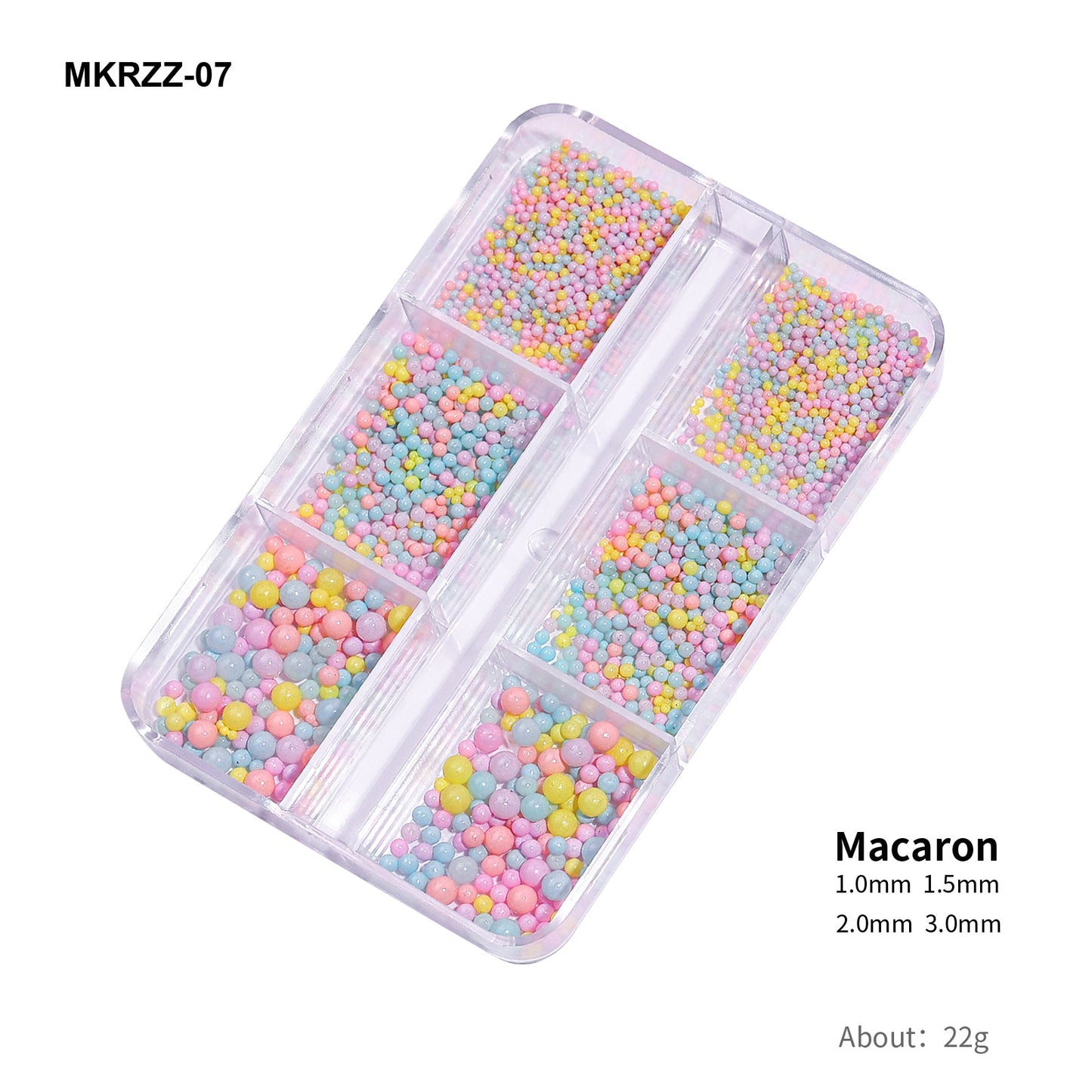 NZJ019 Hot Sale Mix Sizes Candy Color 3D Mermaid Jewelry Round Beads Nail Charms Rhinestones Nail Art Plastic Beads