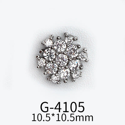 NZJ040 Christmas Nail Art Zircon Charms 3D Snowflake Nail Glitter Sticker Supplies Accessories Shiny Xtmas Nail Rhinestones Jewelry