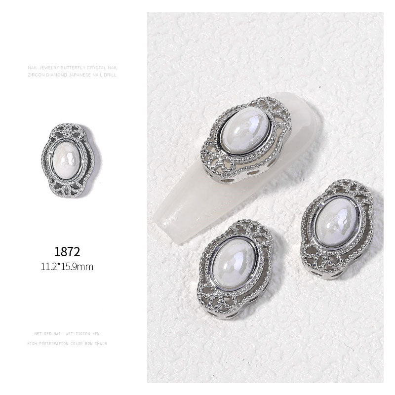 NZJ052 New Luxury Zircon Crystal Rhinestones For Nails Alloy Gold Nail Art Decorations Fashion Jewelry Ornaments