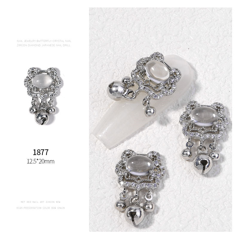 NZJ052 New Luxury Zircon Crystal Rhinestones For Nails Alloy Gold Nail Art Decorations Fashion Jewelry Ornaments