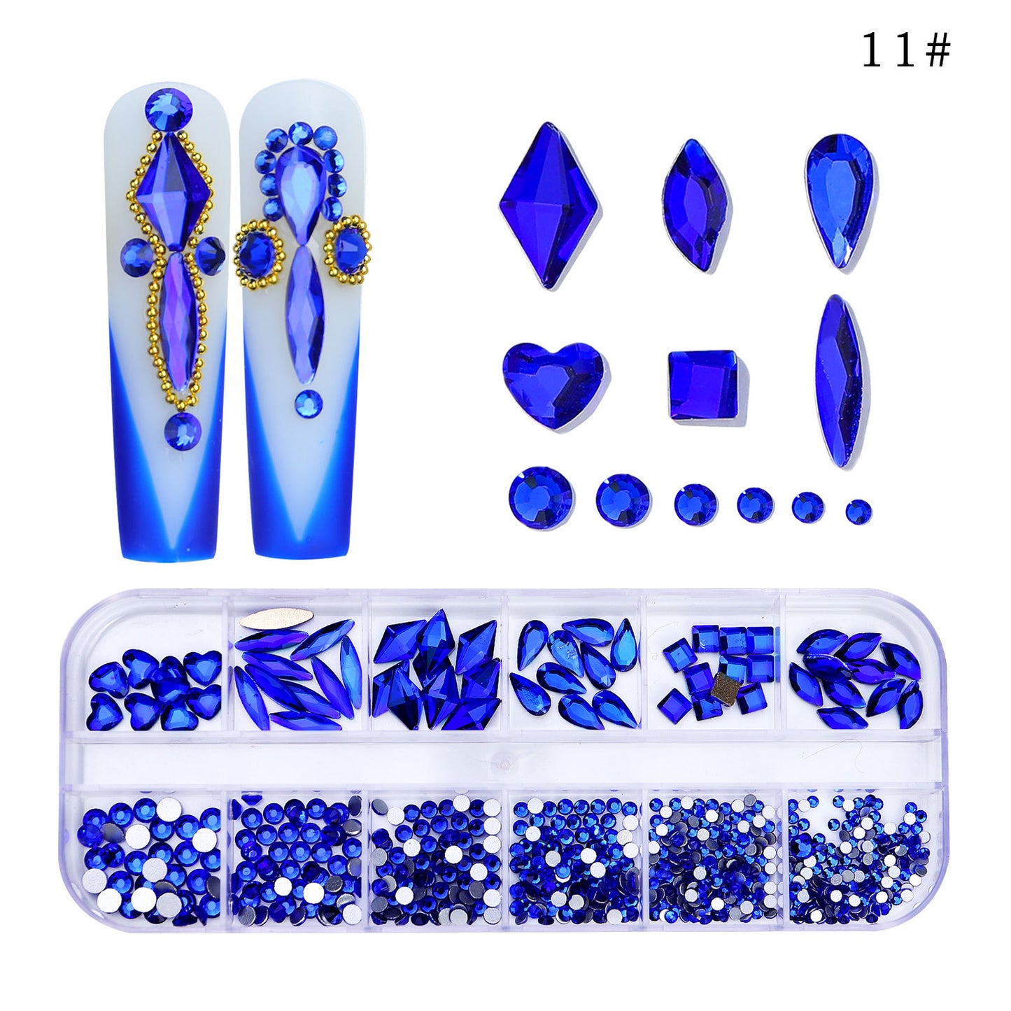 NRS027 ForLife Flat Bottom Glass Nail Rhinestones Decorations Crystal 3d Nail Art Accessories Shaped rhinestones