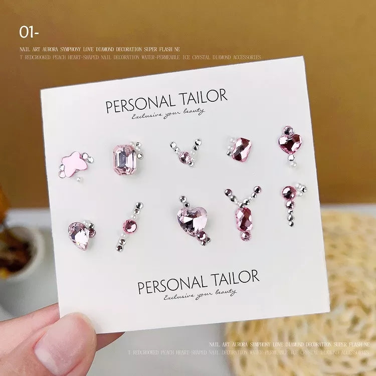 NZJ035 Exquisite Luxury manicure rhinestone jewelry glass shaped diamond DIY accessories