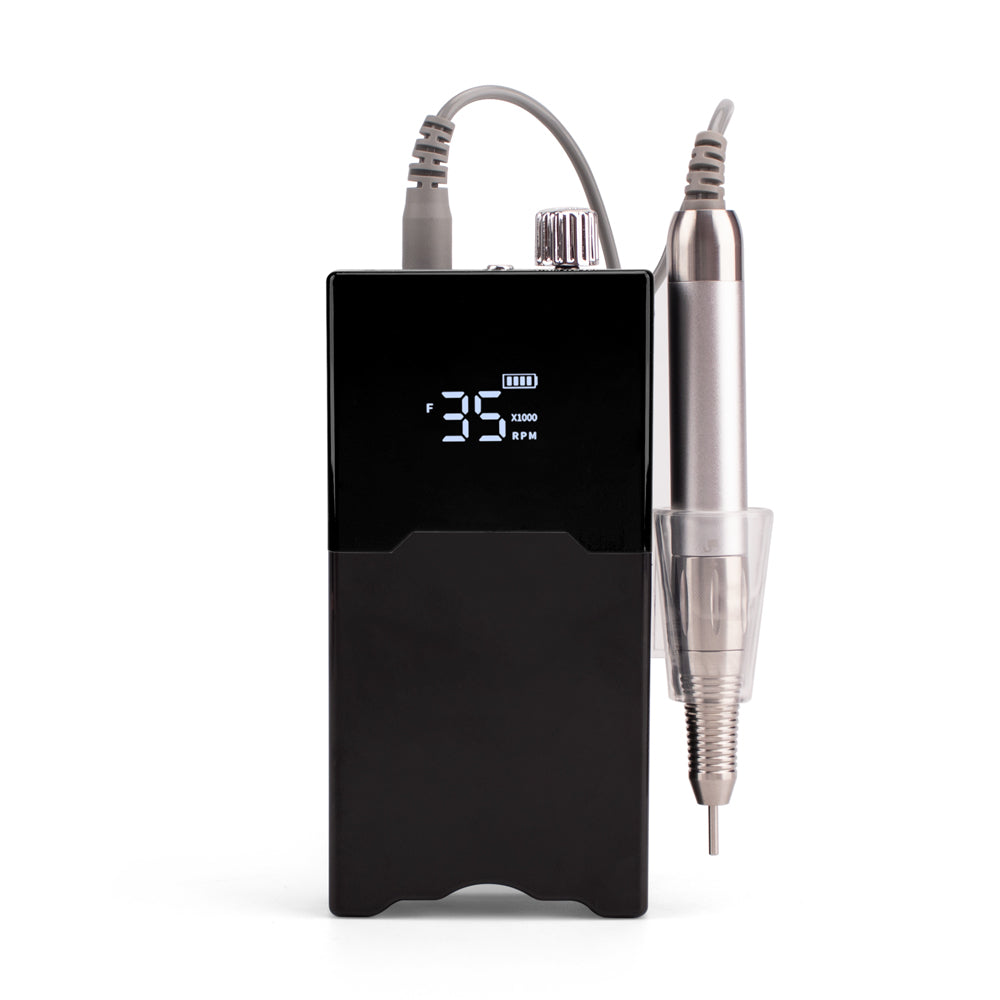 FNDM018 Brushless Electric Nail Drill Machine 35000rpm Drill Set for Manicure Pedicure Rechargeable Battery Small Screen with Base