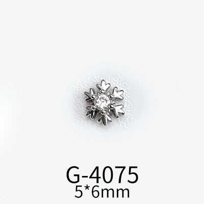 NZJ040 Christmas Nail Art Zircon Charms 3D Snowflake Nail Glitter Sticker Supplies Accessories Shiny Xtmas Nail Rhinestones Jewelry
