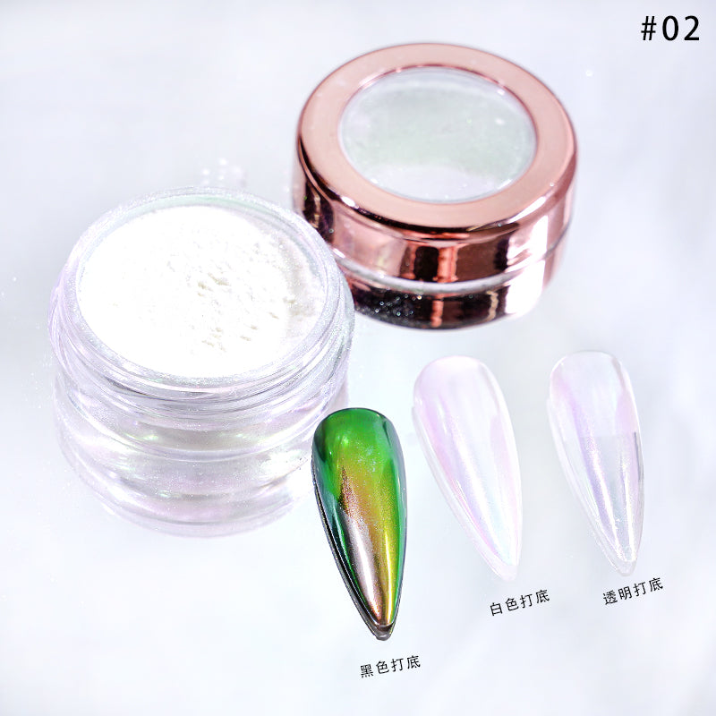 FNP034  Aurora Manicure Glitter Moo nlight Manicure Art Ice Chrome Nail Pigment Powder For Nail crystal clear powder